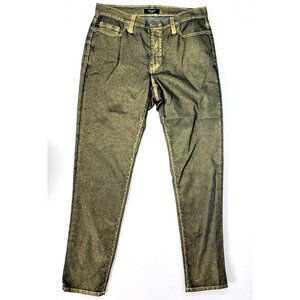 Karen Kane Shimmer Gold Shiny Denim Jeans Womens Size 6 Party Disco Date Night